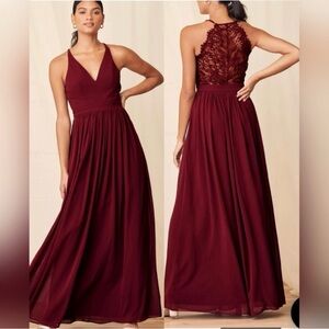 Lulu's Deep Red Lace Dress